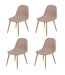 Lot de 4 Chaises de table design scandinave Oslo - Taupe-1