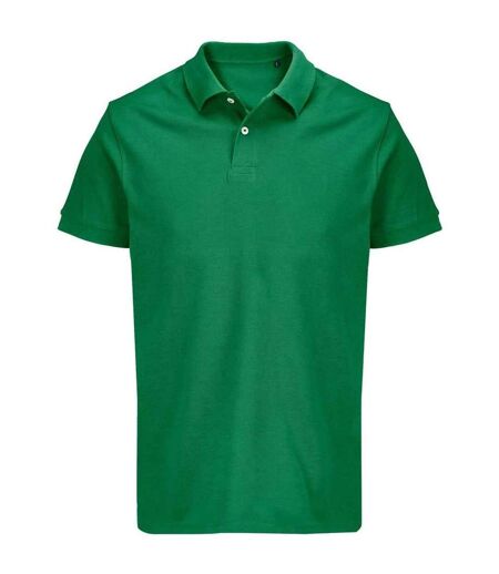 Unisex adult pacific pique twin needle stitch polo shirt kelly green SOLS