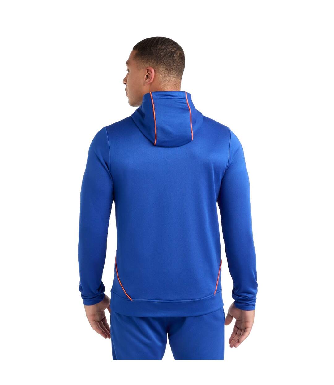 Mens Pro Training Full Zip Hoodie Deep Surf Vermillion Orange Umbro-2