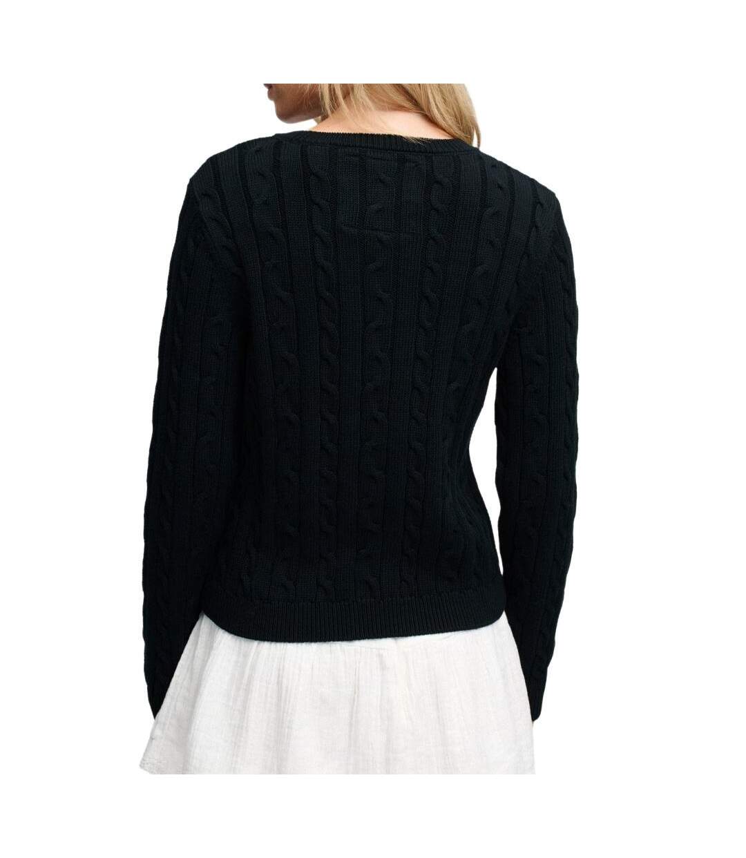 Pull marine  femme superdry essentials cable jumper-2