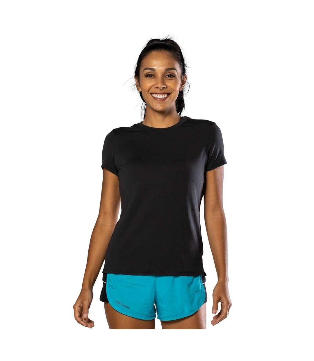 T-shirt Motif/style Uni Dash Femme Noir Nathan-1