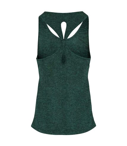 TriDri Womens/Ladies Yoga Knot Vest (Forest Green/Black Melange) - UTRW6537