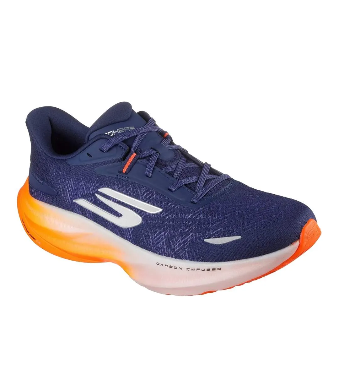 Mens Go Run Ride 12 Trainers Navy Orange Skechers-1
