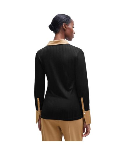 Blouse manches longues elanty femme noir / jaune or Boss