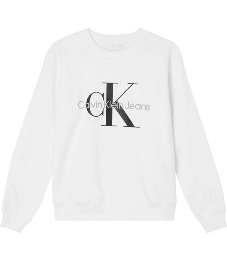 Sweat Manches Longues Motif/style Logo Femme Blanc Vif Calvin Klein