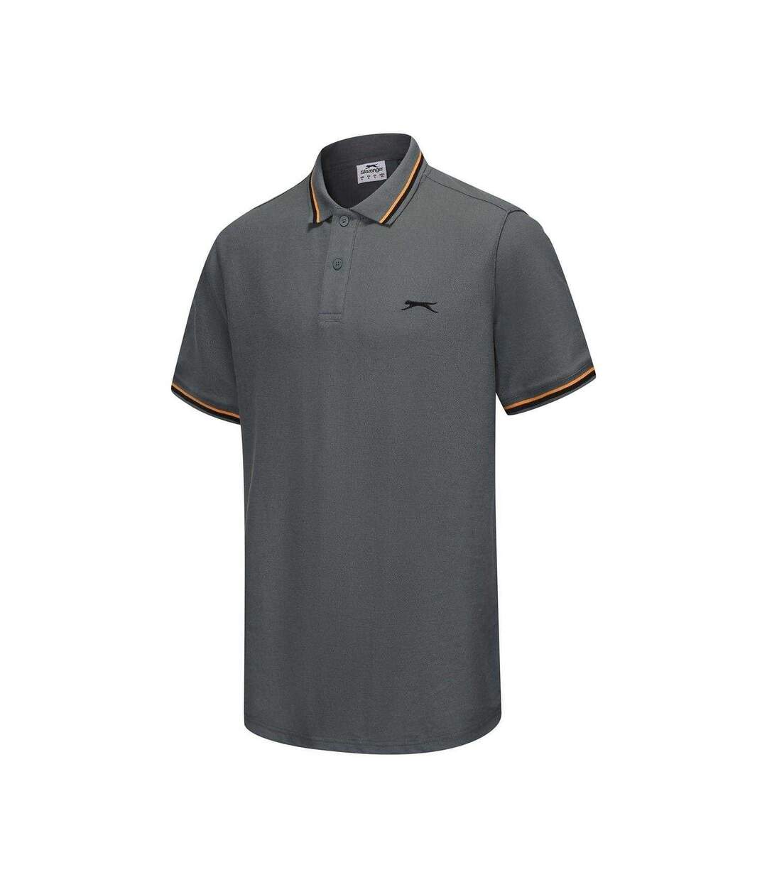 Polo Motif/style Rayure Contrastée Sur Bord Homme Ardoise Slazenger-3