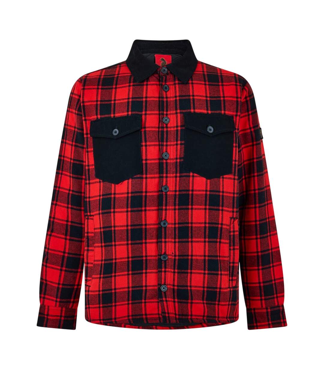 Surchemise Motif/style Motif Écossais Valley Homme Noir Rouge Luke-1