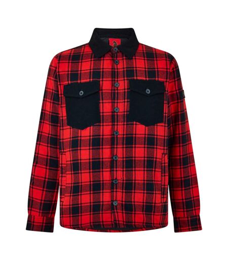 Surchemise Motif/style Motif Écossais Valley Homme Noir Rouge Luke