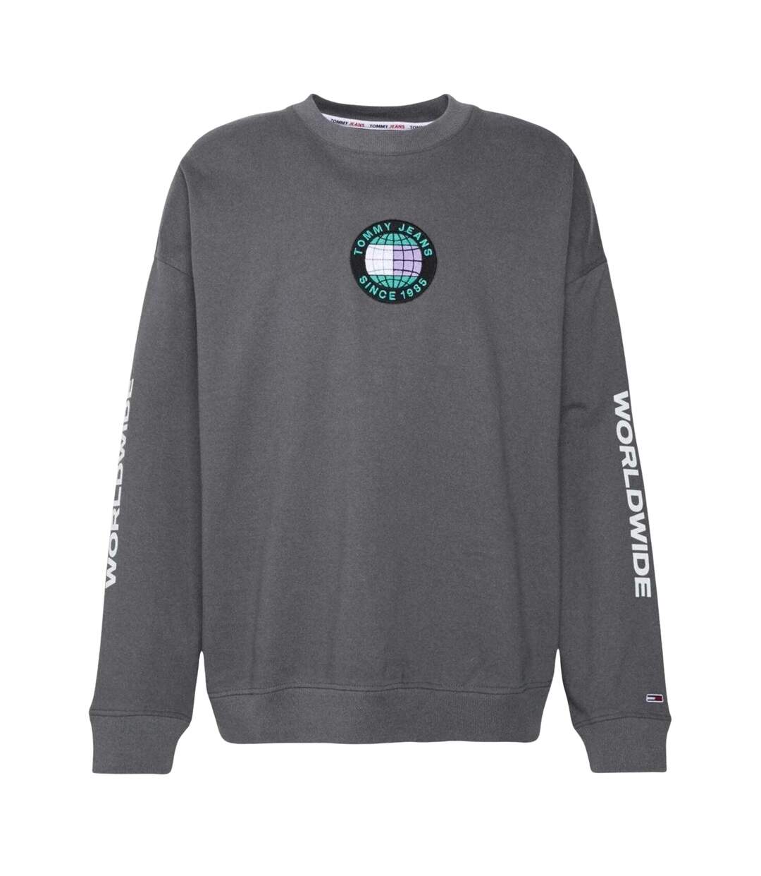 Sweat Motif/style Logo Brodé Homme Gris Foncé Tommy Jeans-1