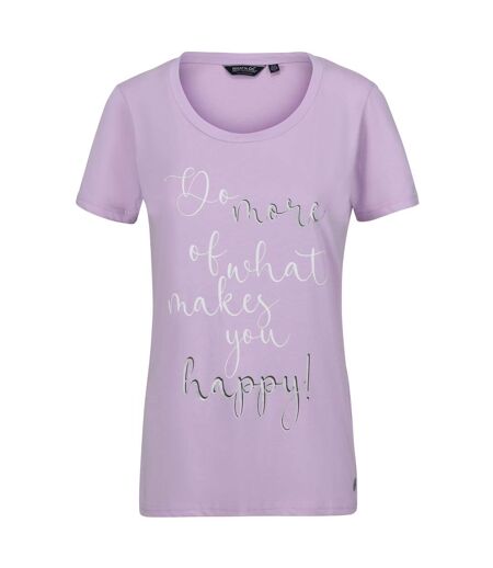 Regatta Womens/Ladies Filandra VII Text T-Shirt (Pastel Lilac) - UTRG8909