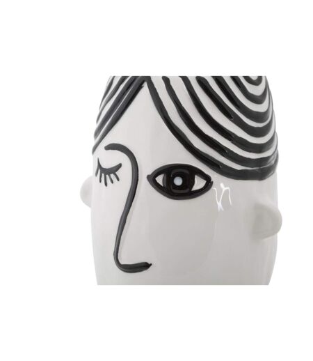Vase Déco Visage en Porcelaine Face 26cm Blanc & Noir