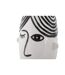 Vase Déco Visage en Porcelaine Face 26cm Blanc & Noir-4