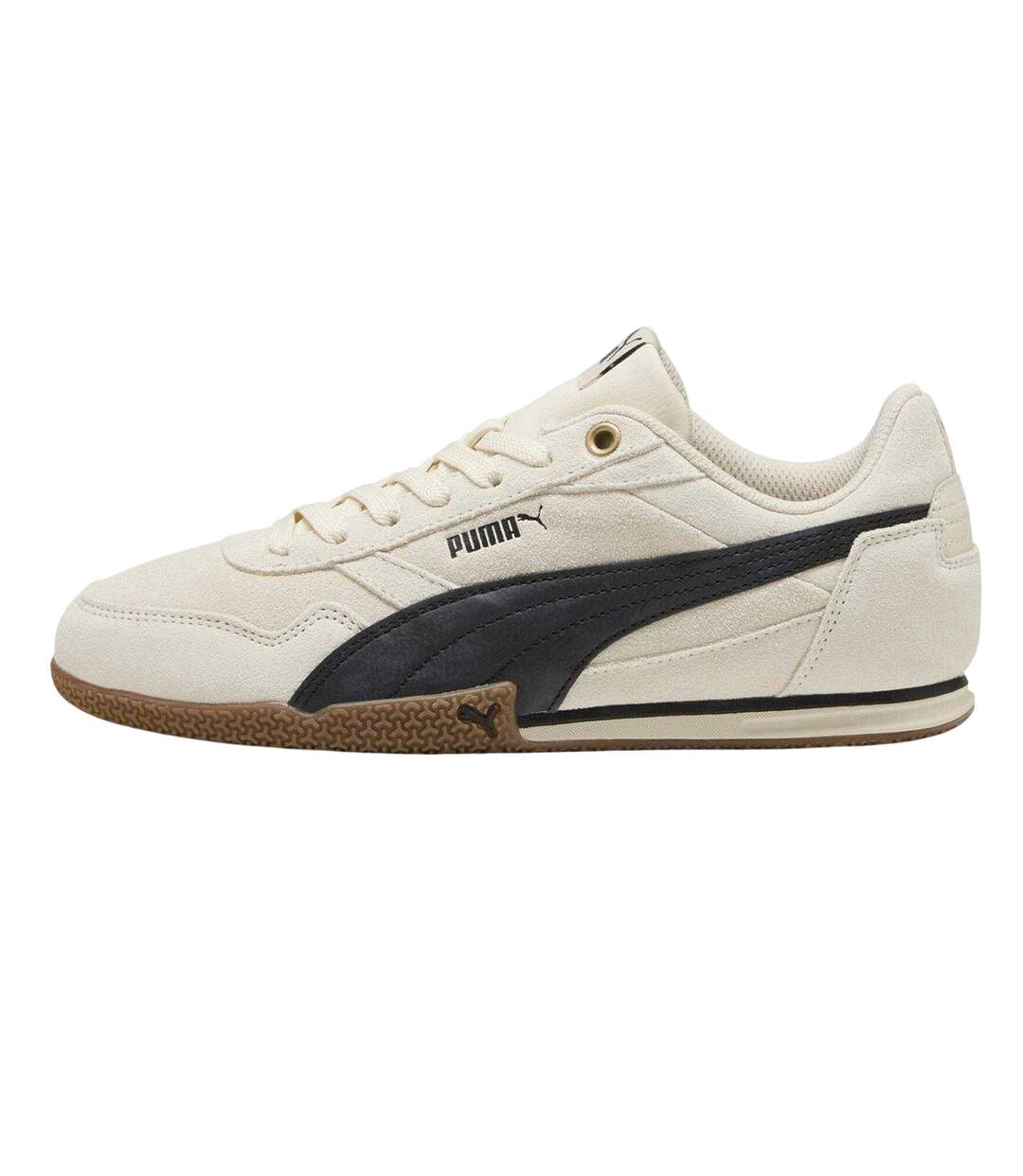 Womens/ladies Donna Leather Trainers Beige Gum Puma-3
