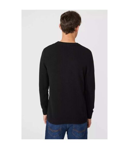 Maine Mens Premium Cotton Crew Neck Sweater (Black)