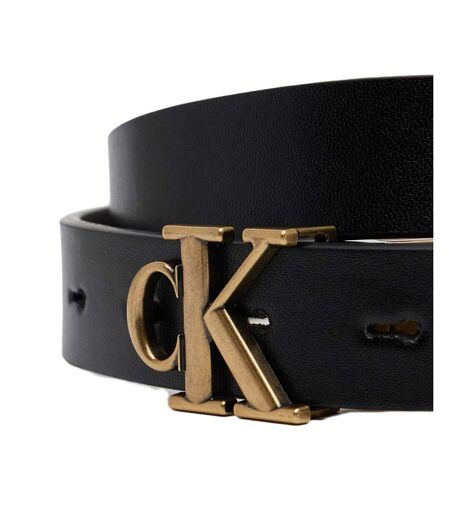 Ceinture noires femme calvin klein jeans monogram placque buc - t 75