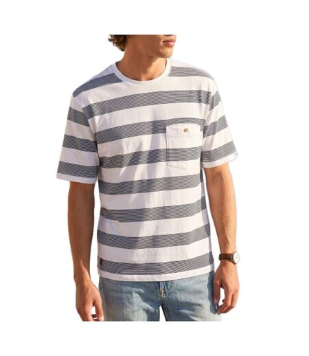 T-Shirt blanc/marine homme rms26 rayures