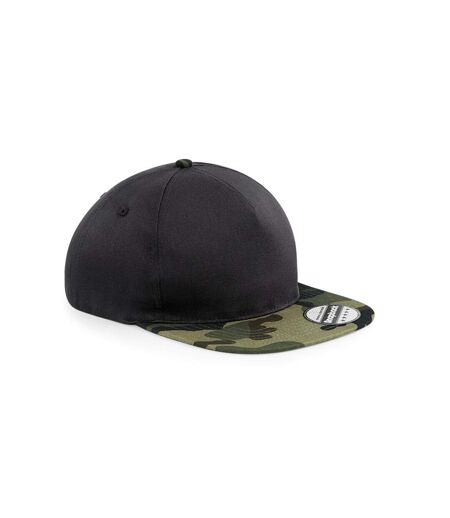 Casquette ajustable adulte noir / vert kaki Beechfield