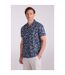 Mens Palm Leaf Beach Shirt Dark Blue Mountain Warehouse-1