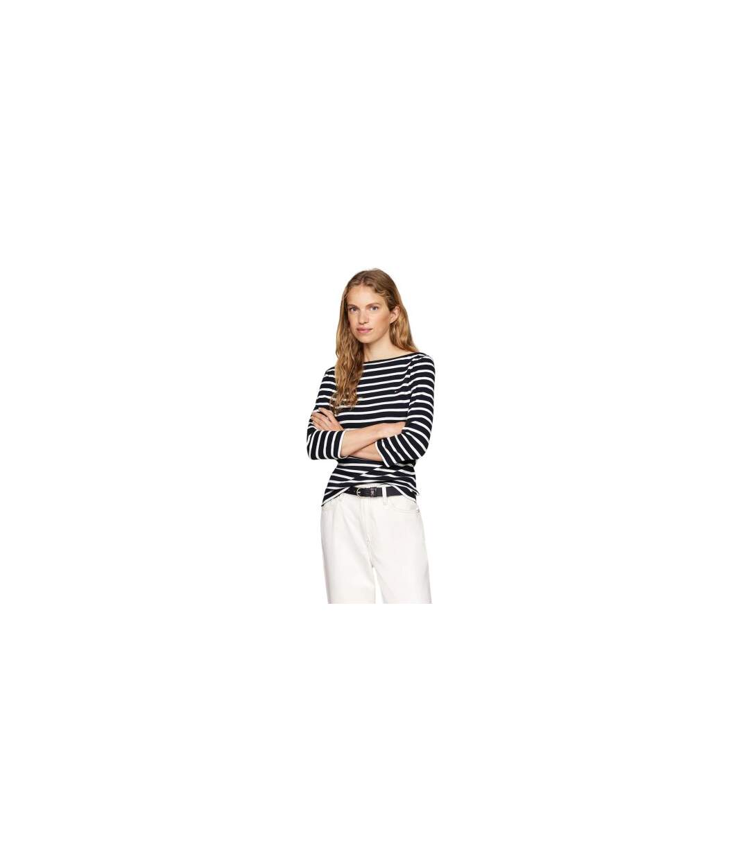 T-shirt Motif/style Rayé Femme Bleu Marine Tommy Hilfiger-1
