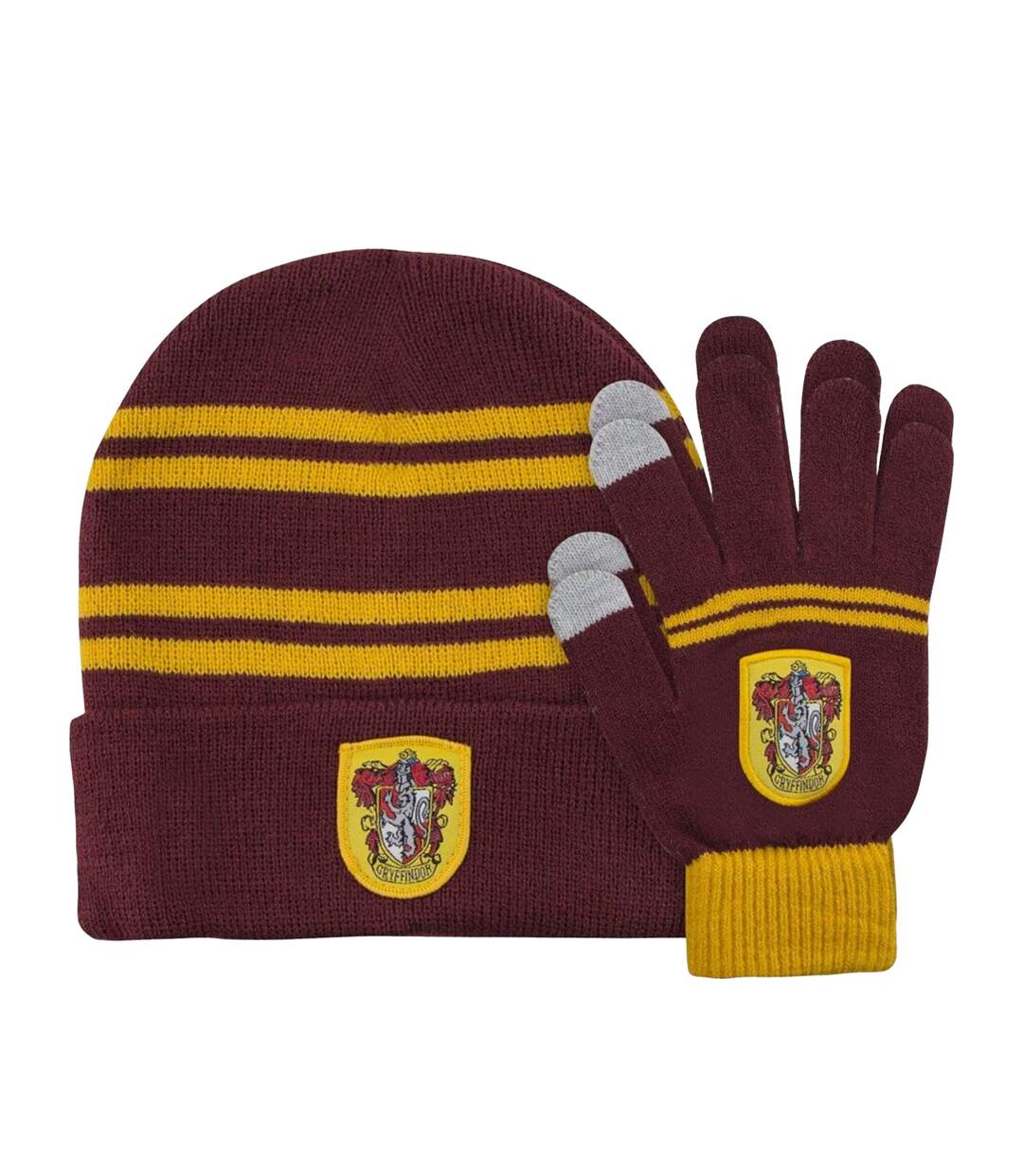 Ensemble Bonnet Et Gants Gryffindor Enfant Bordeaux Jaune Harry Potter-2