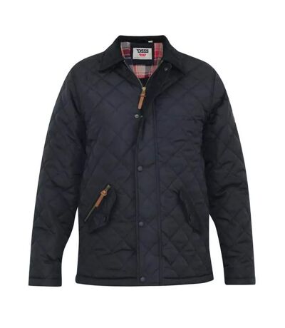 D555 Mens Matias Quilted Corduroy Collar Padded Jacket (Black) - UTDC480