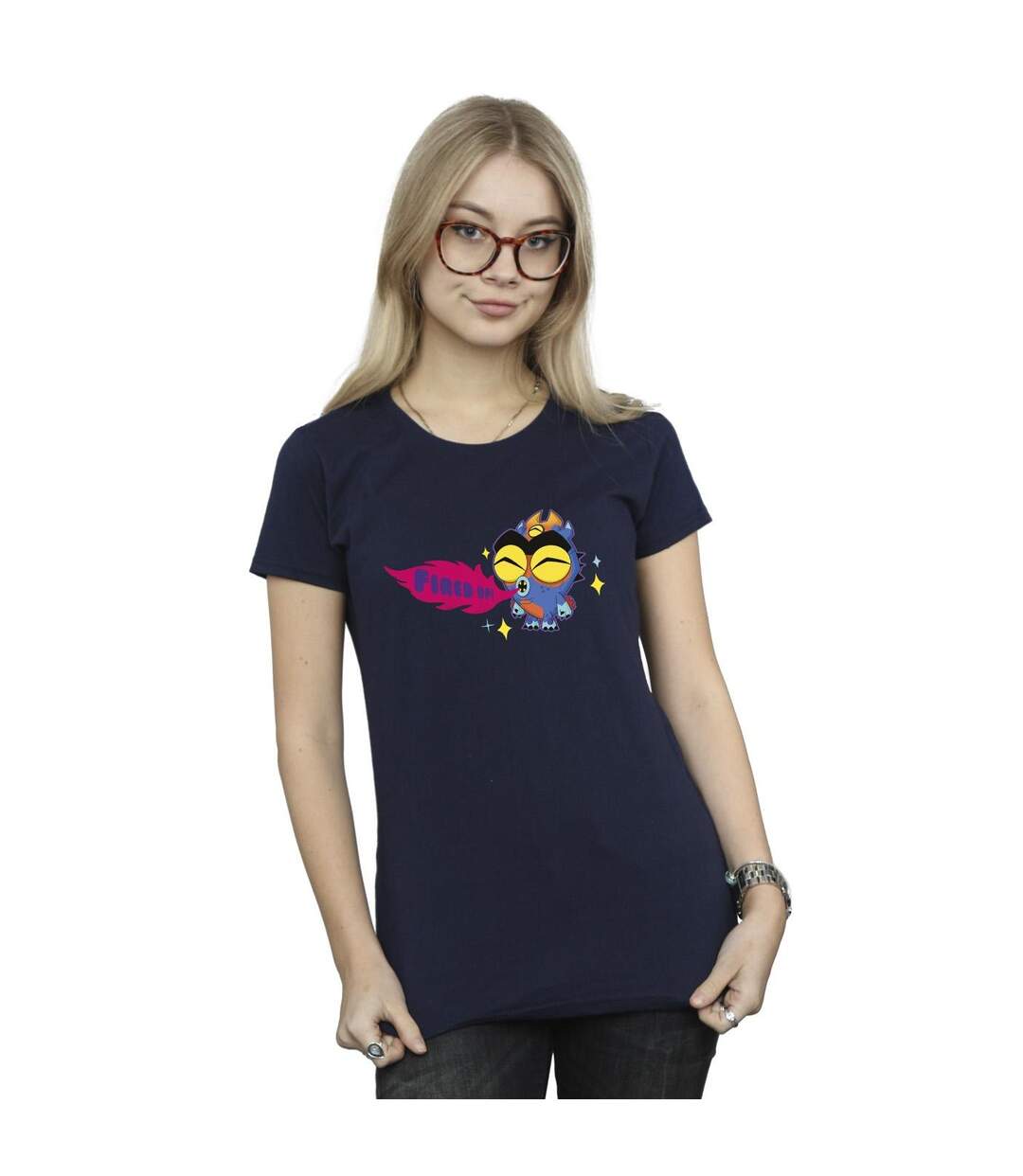 Disney - T-shirt BIG HERO BAYMAX FRED FIRED UP - Femme (Bleu marine) - UTBI13406-2