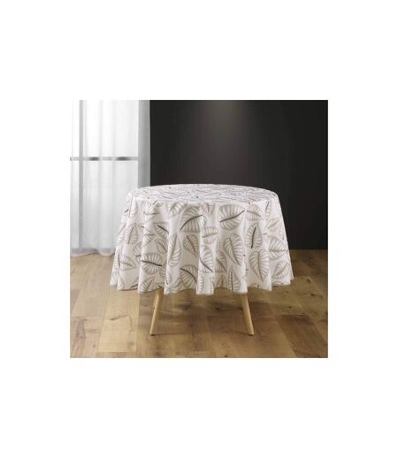 Nappe Antitache Ronde Imprimé Alma 180cm Naturel