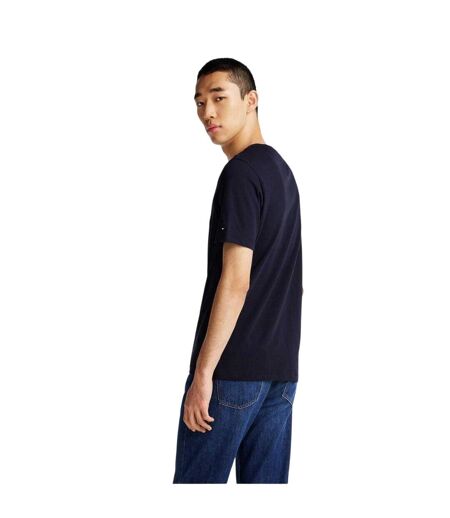 Mens Embroidered Logo Cotton T-shirt Blue Tommy Hilfiger