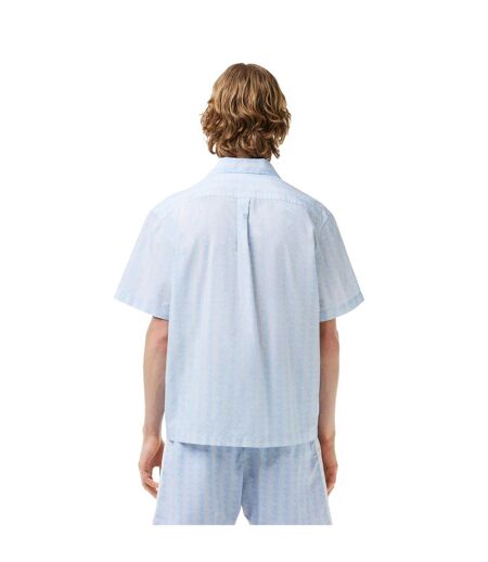Chemise Manches Courtes Motif/style Géométrique Homme Bleu Clair Lacoste