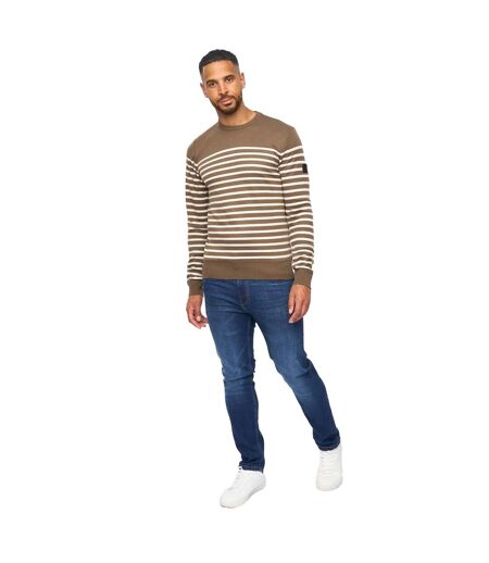 Mens Howland Crew Neck Jumper Taupe Bewley & Ritch