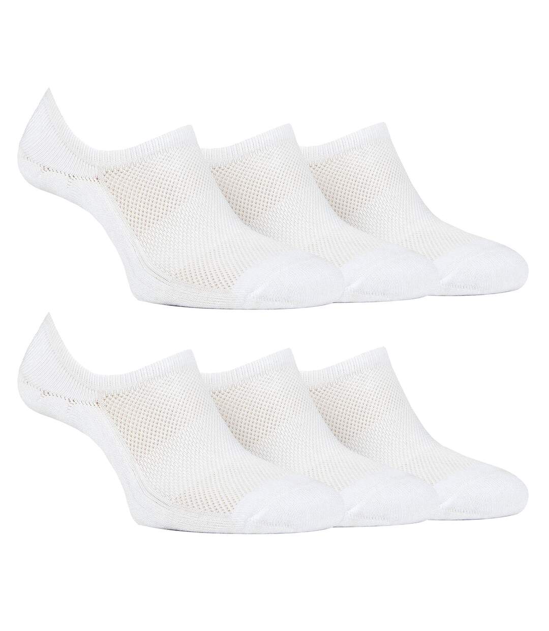 Paquet de 6 chaussettes invisibles en bambou pour femmes avec poignée au talon-3