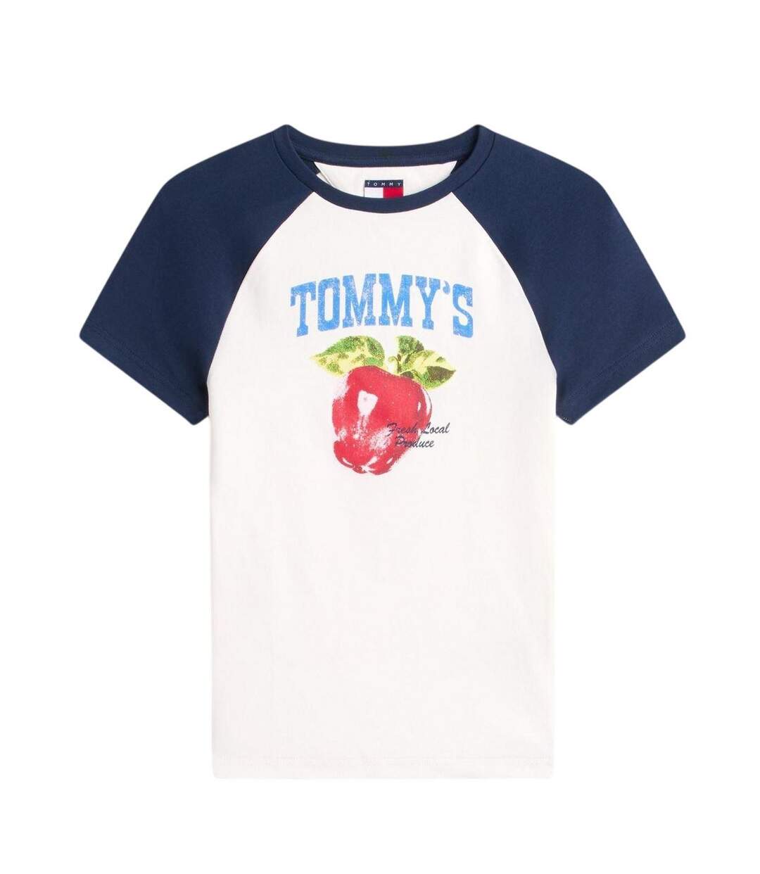 Womens/ladies Fruit Slim T-shirt Antique White Tommy Jeans-2