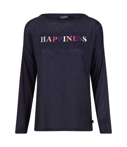 Regatta Womens/Ladies Carlene Happiness Long-Sleeved T-Shirt (Navy) - UTRG9310