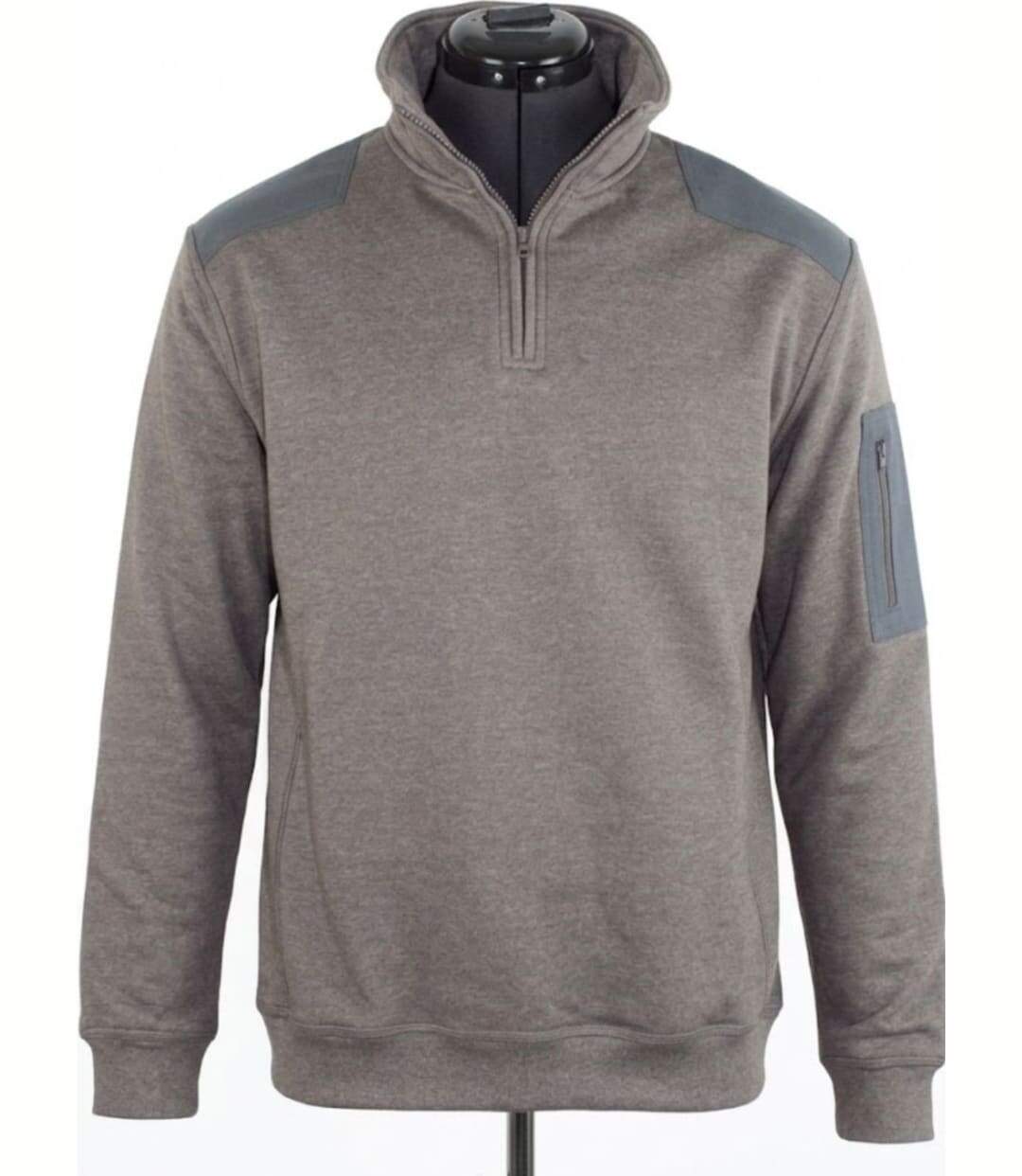 CHALLENGER PRODIGE3 — Sweat molleton col camionneur taupe chiné : chaleur et style technique-3