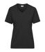 T-shirt de travail Bio col V - Femme - JN1807 - noir