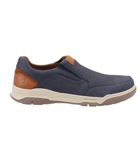 Mens fletcher leather shoes navy/tan Hush Puppies