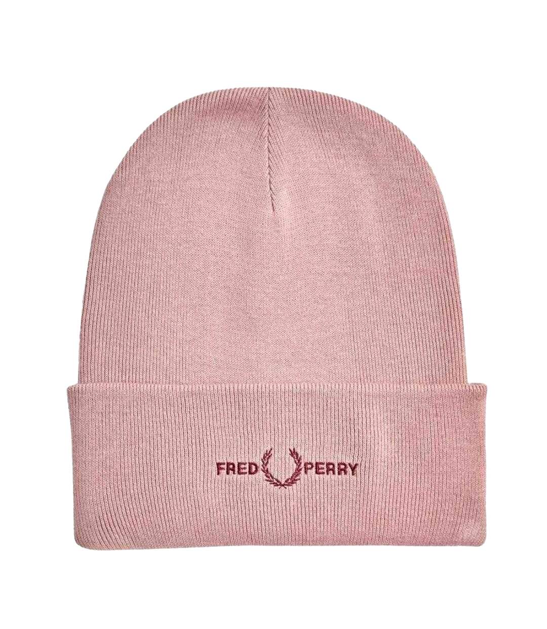Bonnet Motif/style Logo Brodé Bordeaux Clair Fred Perry-1