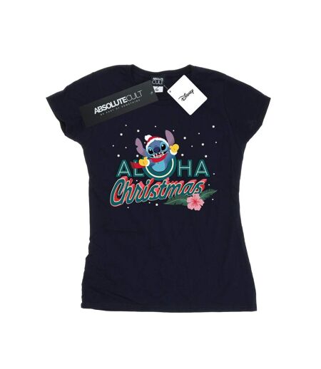 Disney Femme/Les femmes Lilo And Stitch - T-shirt en coton Aloha Christmas (Bleu marine) - UTBI25401