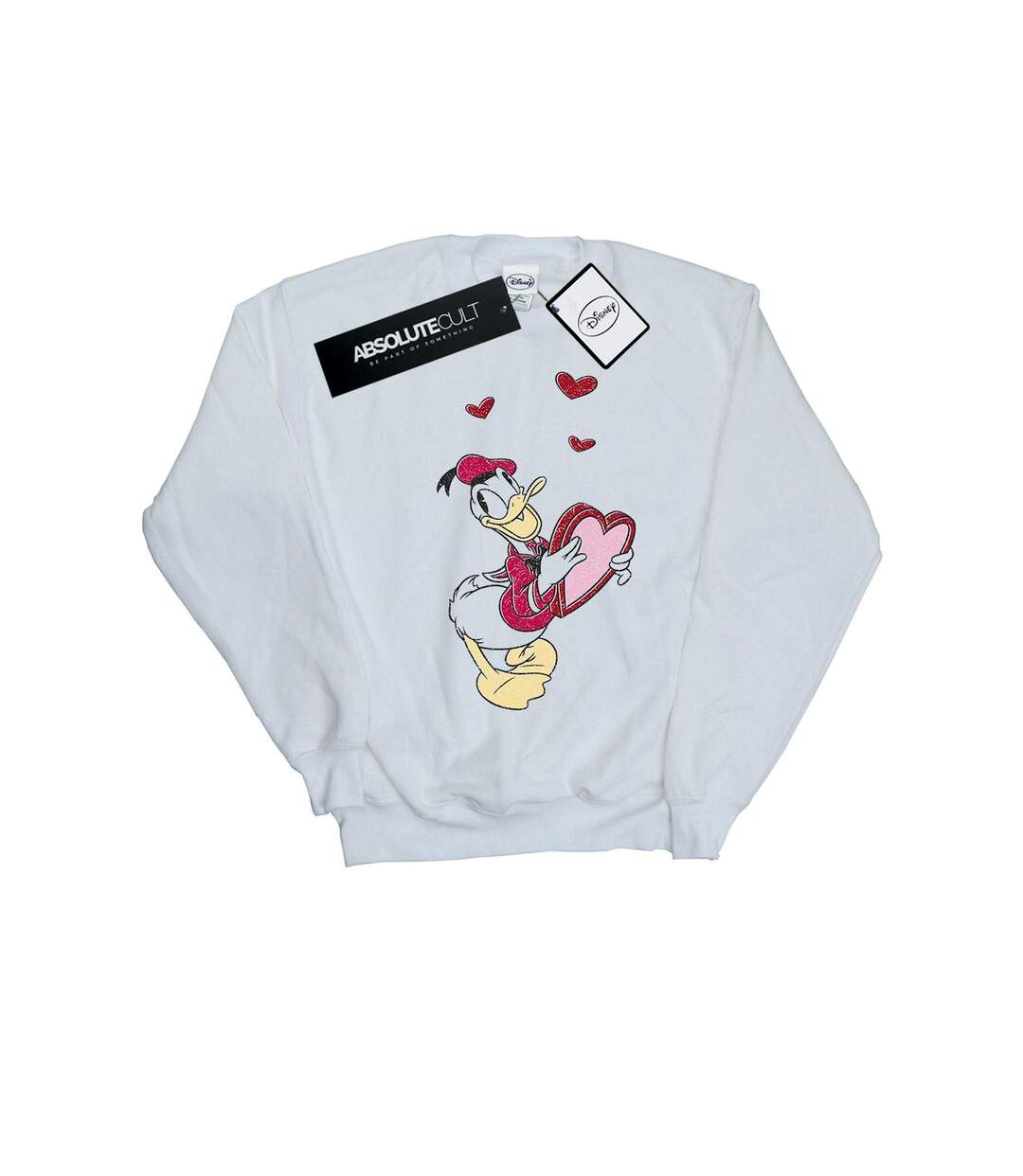 Disney Sweatshirt Donald Duck Love Heart - Femmes/Dames (Blanc) - UTBI27695-1
