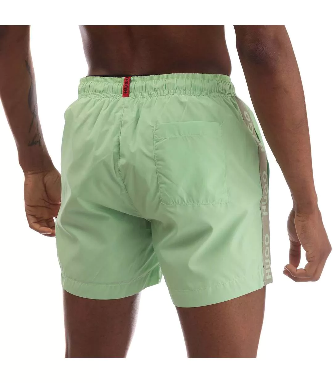 Short De Bain Style Ruban Fab Homme Vert Hugo-2