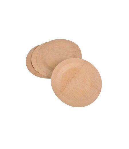 Lot de 4 Assiettes Rondes Bambou 23cm Naturel