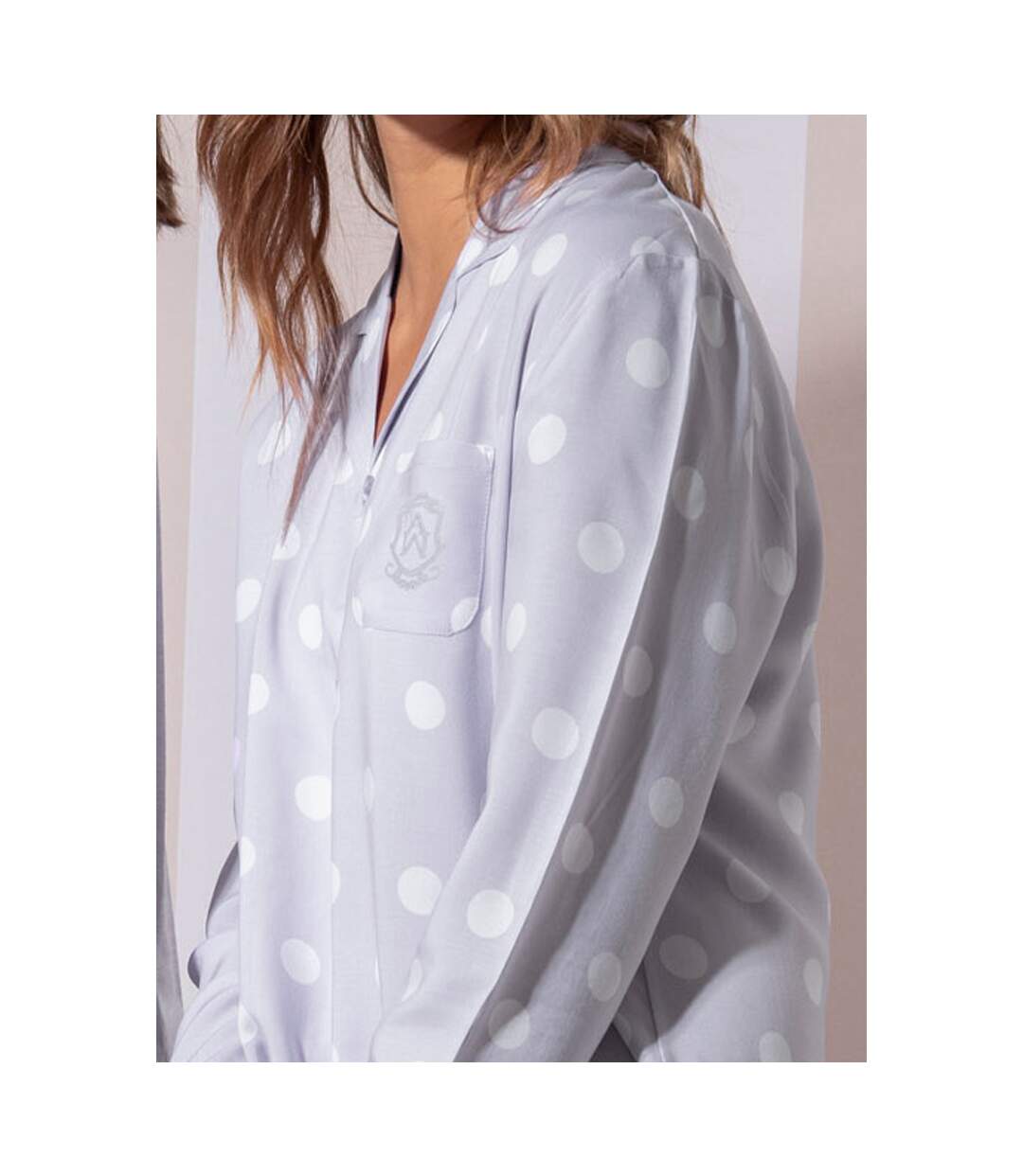 Chemise nuit manches longues Classic Dots Admas