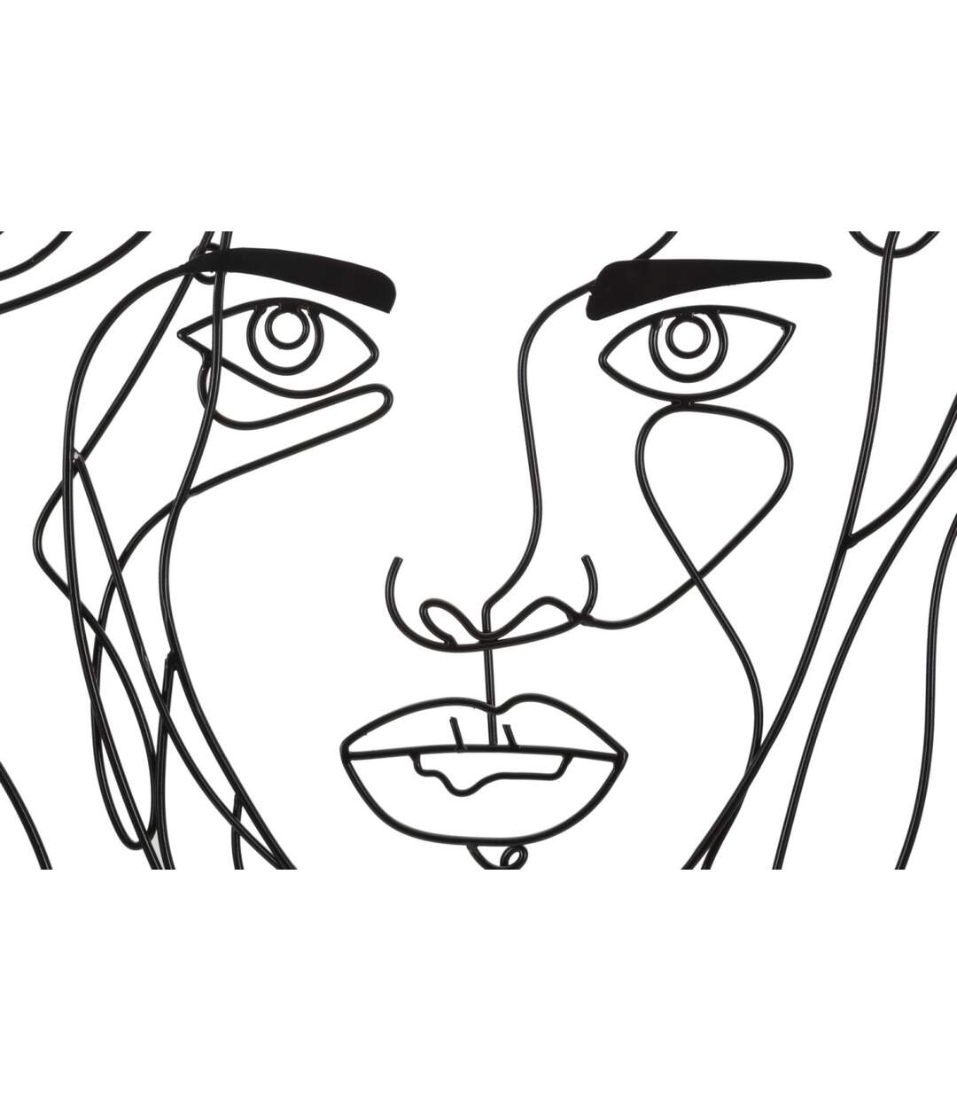 Décoration Murale en Métal Visage 80cm Noir-2