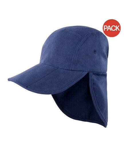 Result Unisex Headwear Folding Legionnaire Hat / Cap (Pack of 2) (Navy Blue) - UTBC4221