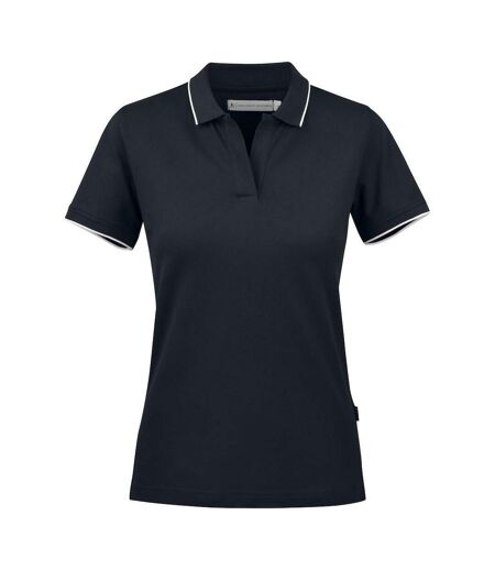 Womens/ladies Greenville Polo Shirt Black James Harvest