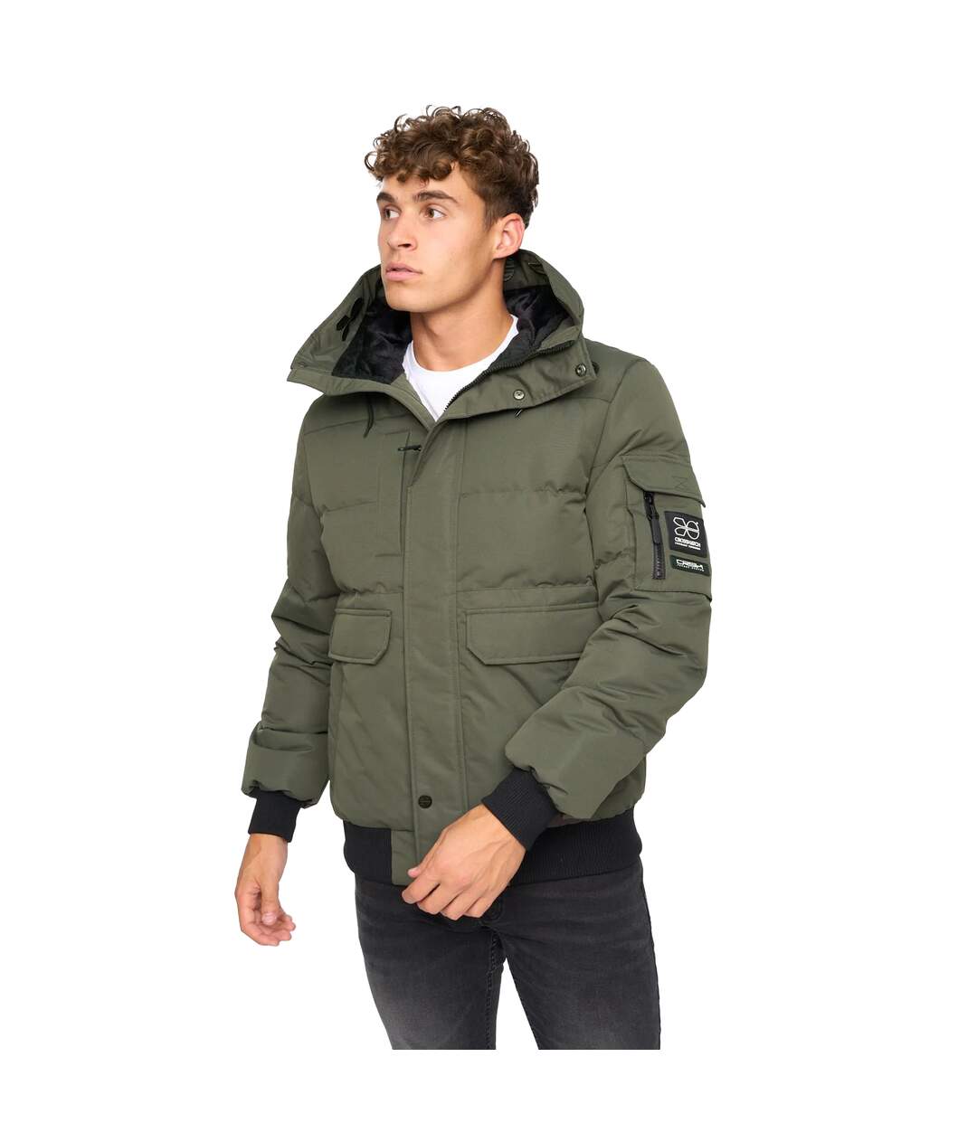 Blouson d'aviateur milwaka homme olive foncée Crosshatch