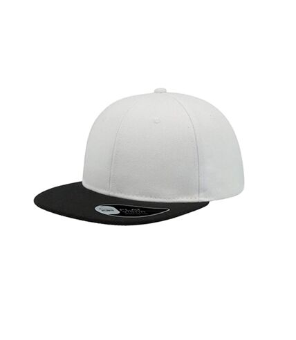 Lot de 2  casquettes avec visière plate adulte blanc / noir Atlantis