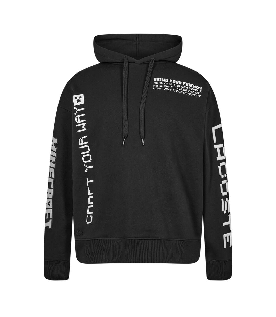 Mens Minecraft Loose Hoodie Black Lacoste-2