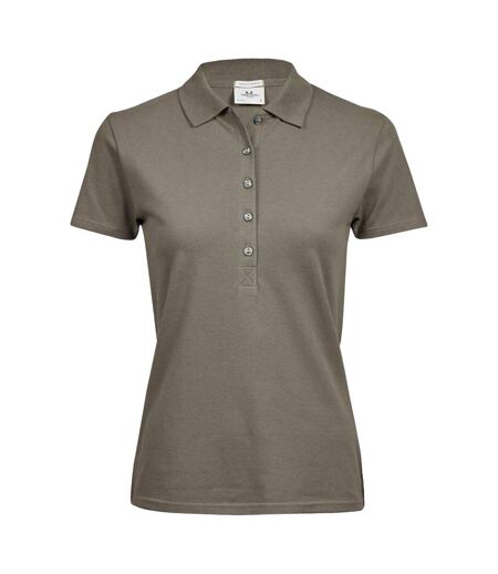 Womens/ladies luxury stretch polo shirt clay Tee Jays