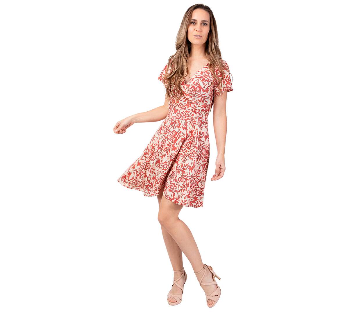Robe courte motif ethnique MARIKA coupe cache coeur Coton Du Monde-1